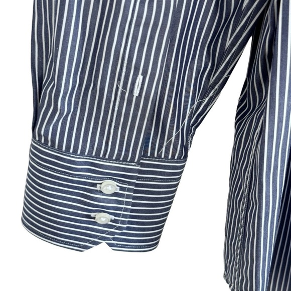 BOSS Navy Striped Spread Collar Regular Fit 17.5/44 - Picture 6 of 9